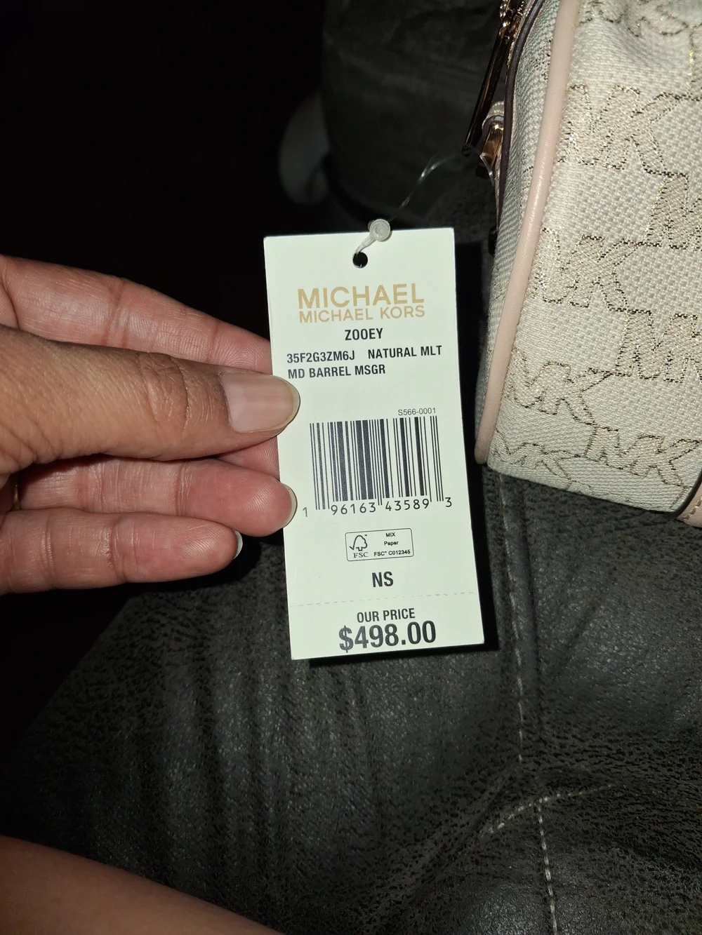 Michael Kors Cream and Gold Logo Satchel